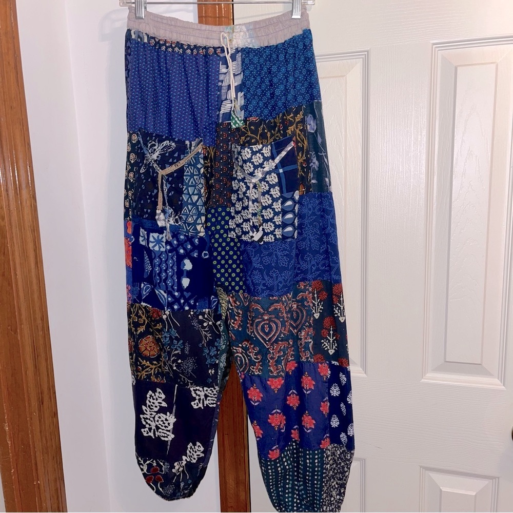 Bohemian Patchwork Cotton Harem Pants - image 2